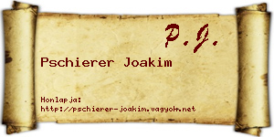 Pschierer Joakim névjegykártya